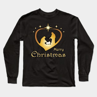 Mary and Jesus christmas card. Christmas card.Christmas and New Year. Long Sleeve T-Shirt